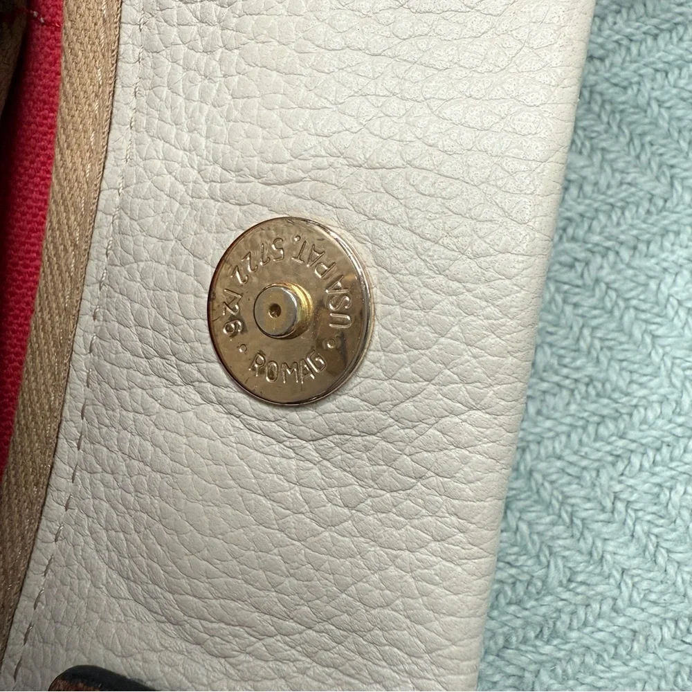 Dooney & Burke Wakefield Tassel Tote leather in bone, gold tone hardware - Picture 9 of 16